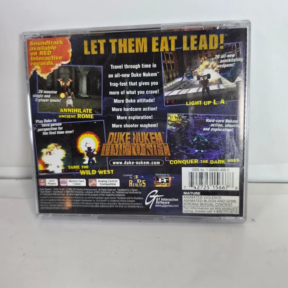 Duke Nukem Time To Kill PS1 Sony PlayStation Black Label CIB Complete Reg card